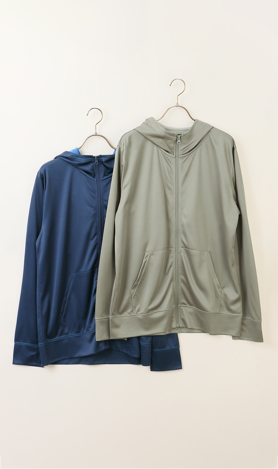 【着るヒヤロン】ドライメッシュパーカー グレー S