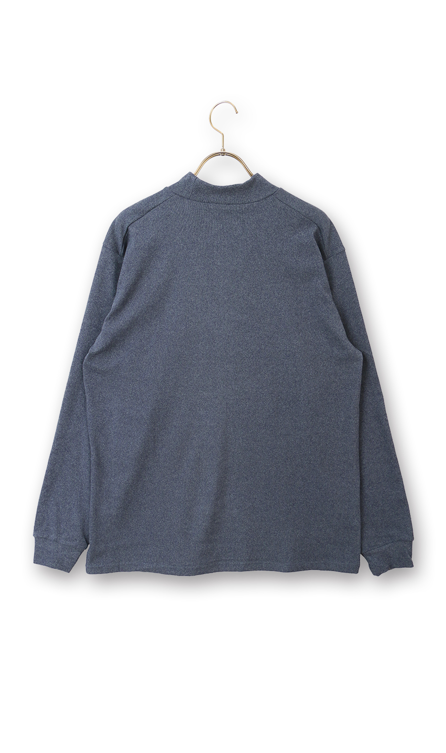 ほかリッチもちもち起毛ハイネックTシャツ ネイビー S
