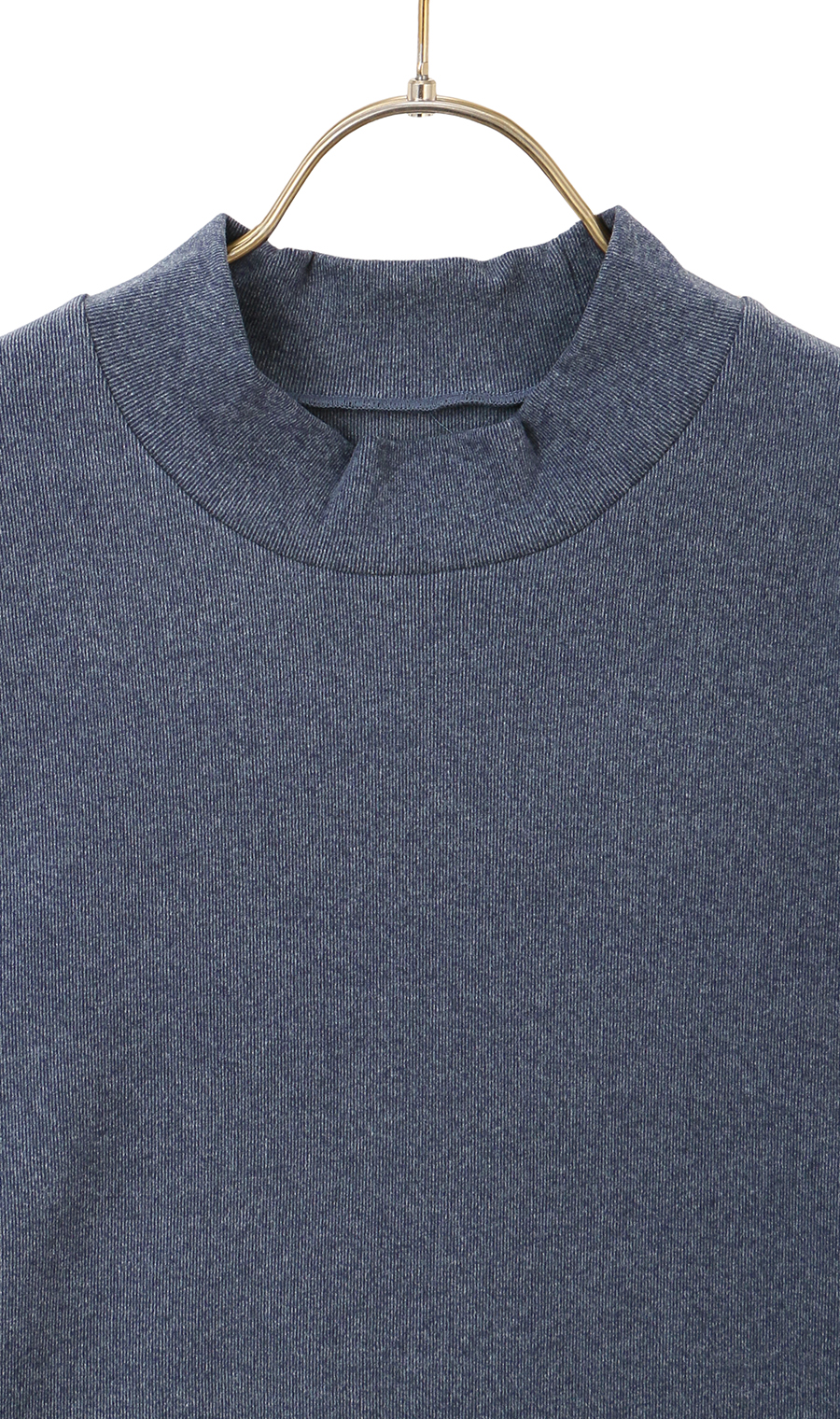 ほかリッチもちもち起毛ハイネックTシャツ ネイビー S