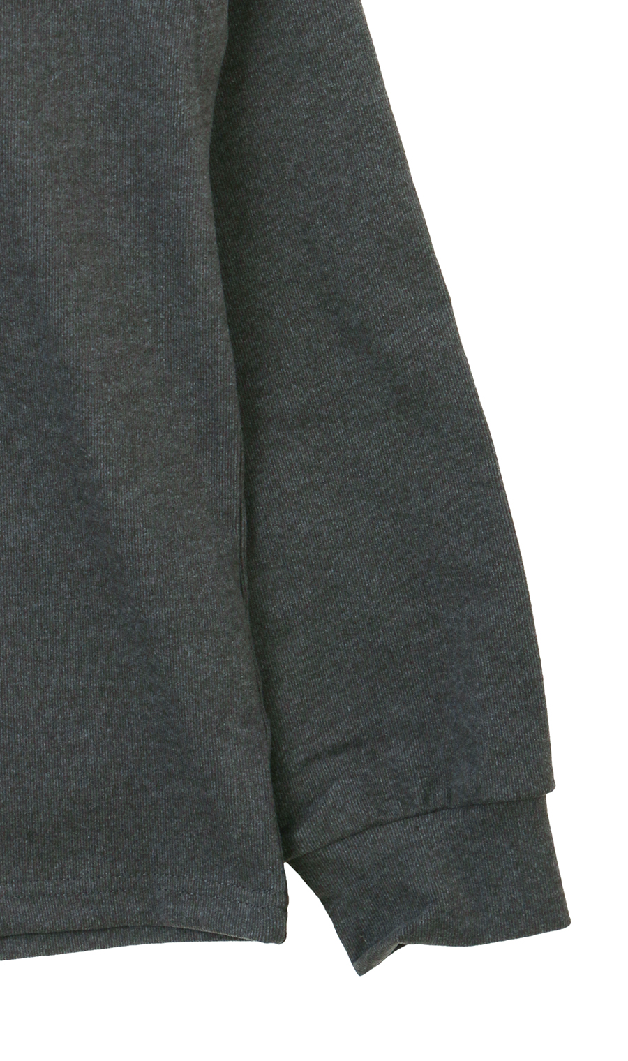 ほかリッチもちもち起毛ハイネックTシャツ チャコール S