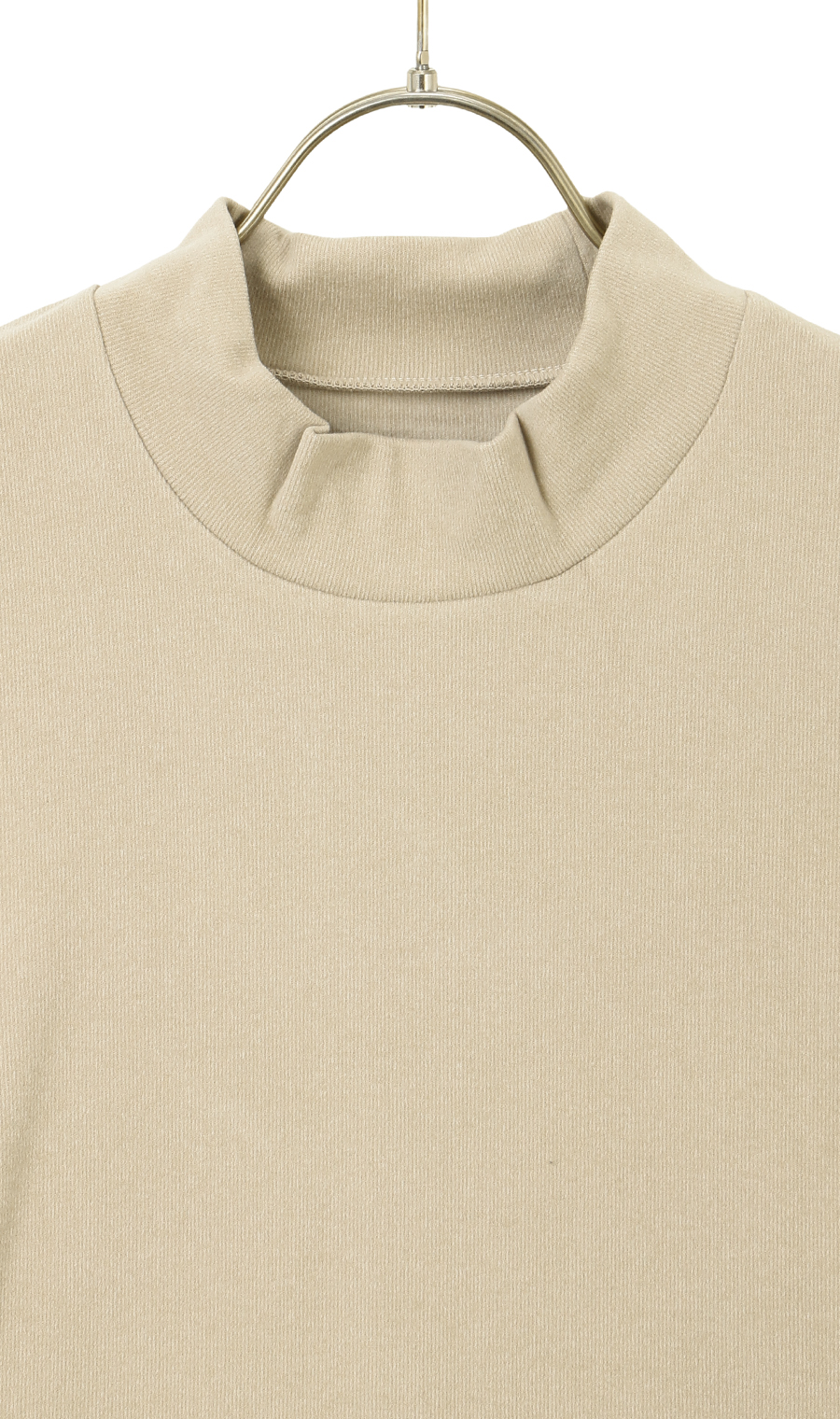 ほかリッチもちもち起毛ハイネックTシャツ ベージュ S