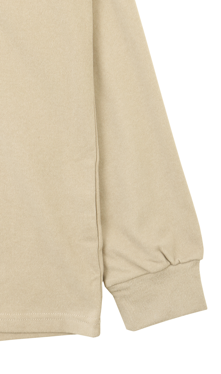 ほかリッチもちもち起毛ハイネックTシャツ ベージュ S