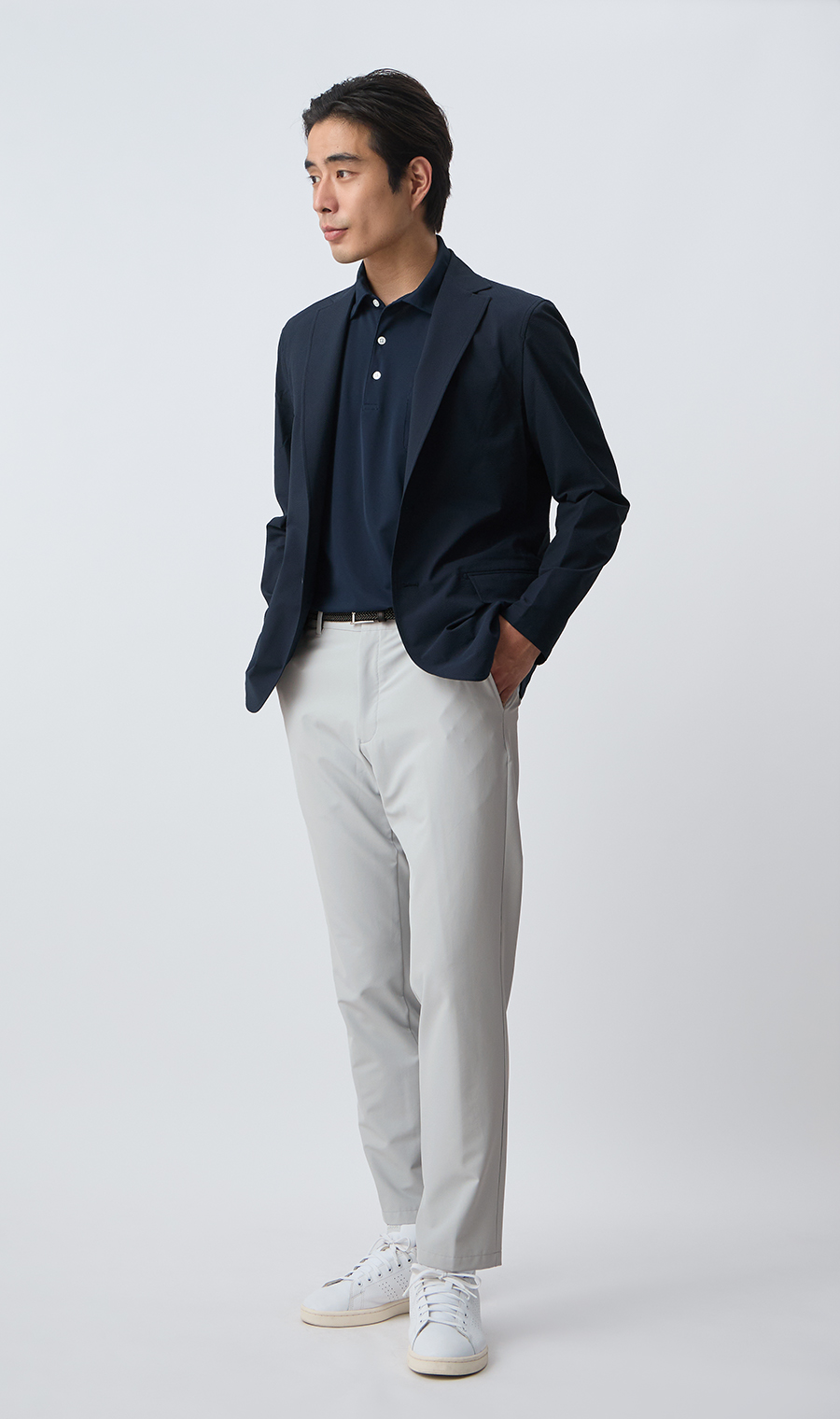 ストレッチムーブパンツ【Dynamotion Fit】【裾上げ済み】 ライトグレー M