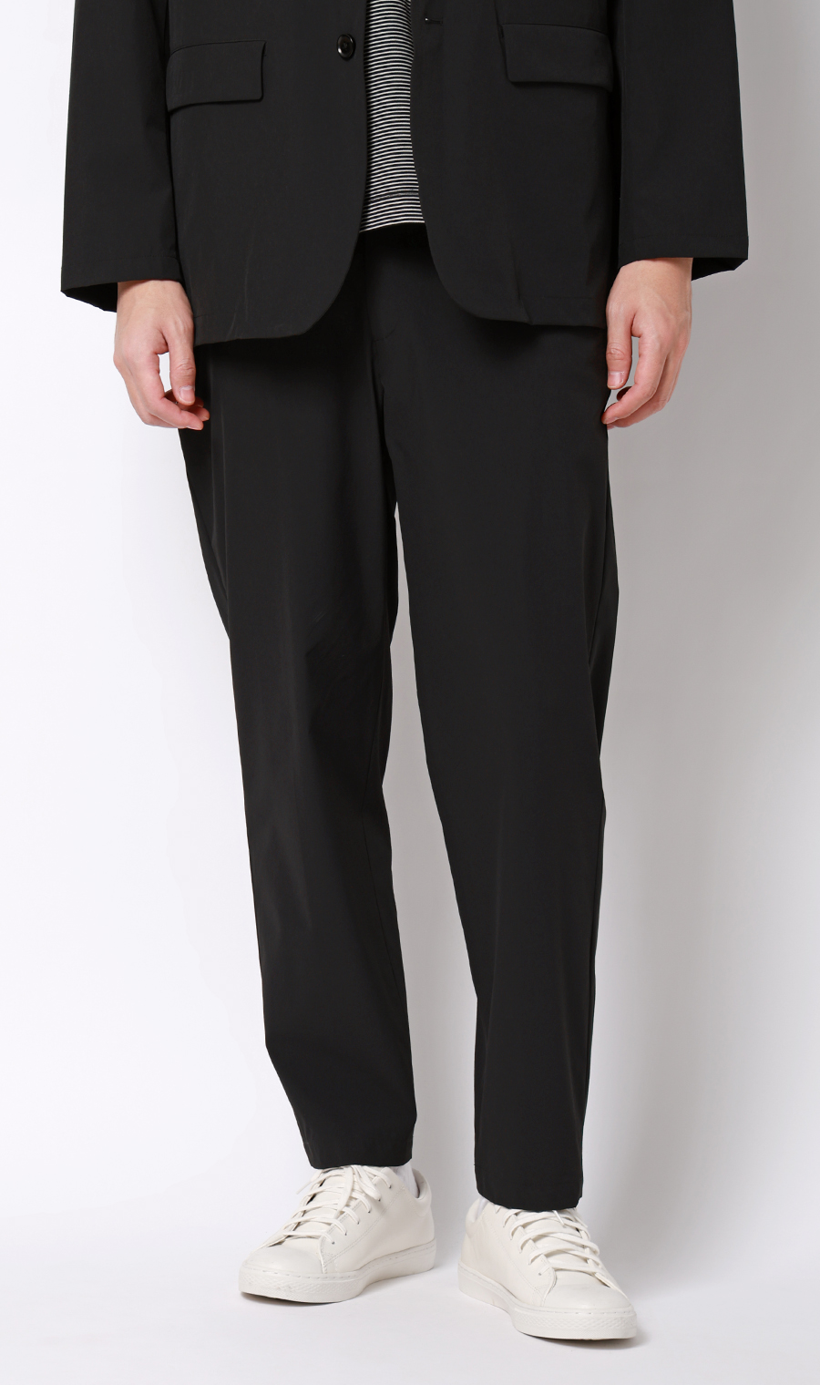 バックシャーリングパンツ【マルチウェイ】【セットアップ着用可】【裾上げ済み】 ブラック S