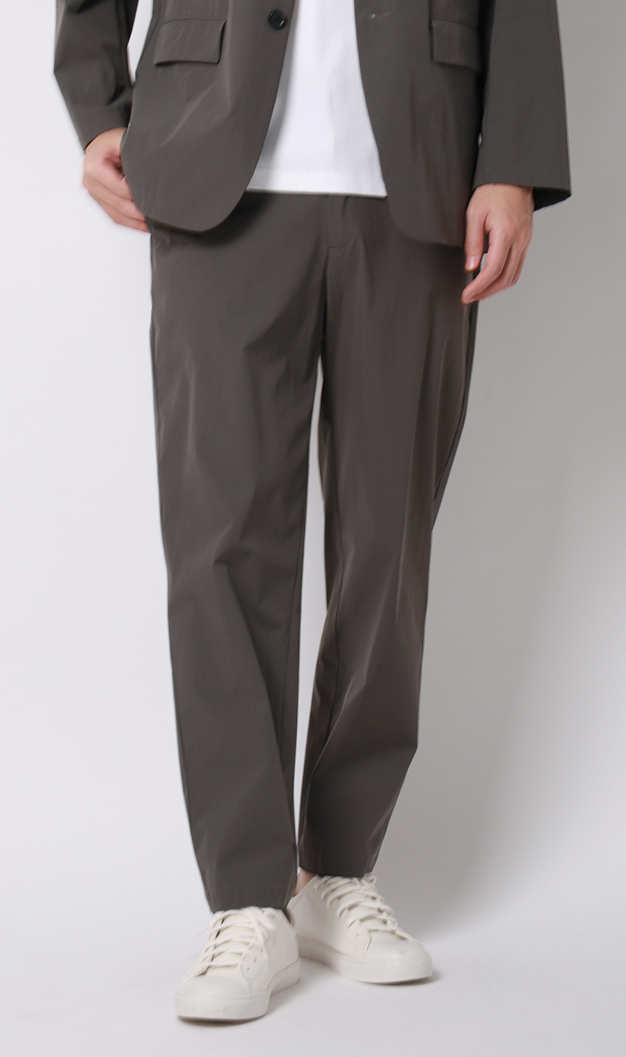 バックシャーリングパンツ【マルチウェイ】【セットアップ着用可】【裾上げ済み】 チャコール S