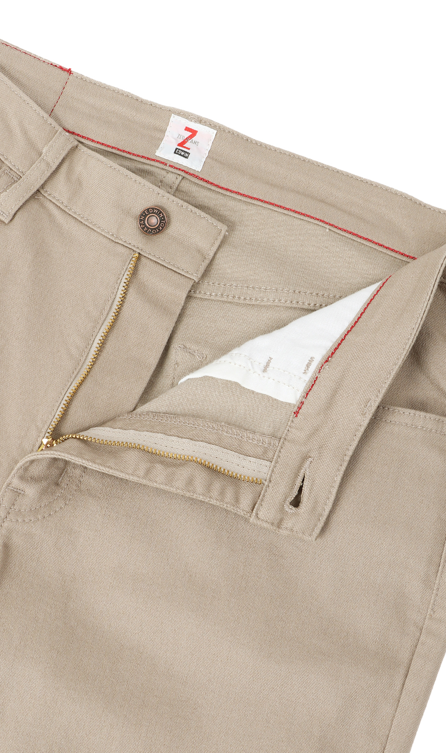 EDWIN ZED JEANS REGULAR ストレート デニム【裾上げ済み】【WEB限定】 ベージュ LL