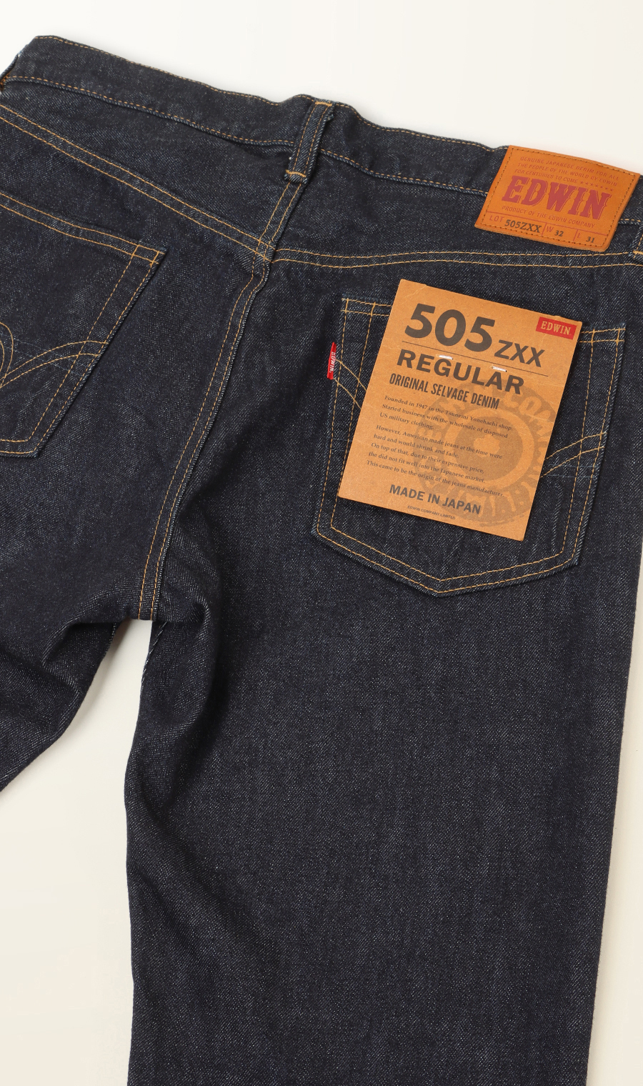 EDWIN 505ZXX REGULAR ストレートデニム《裾上げ済み》 ネイビー 30インチ
