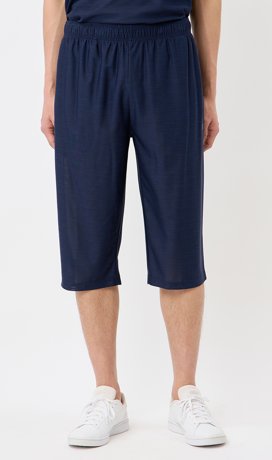 カチオン杢DRYクロップドパンツ【セットアップ着用可】 ネイビー M