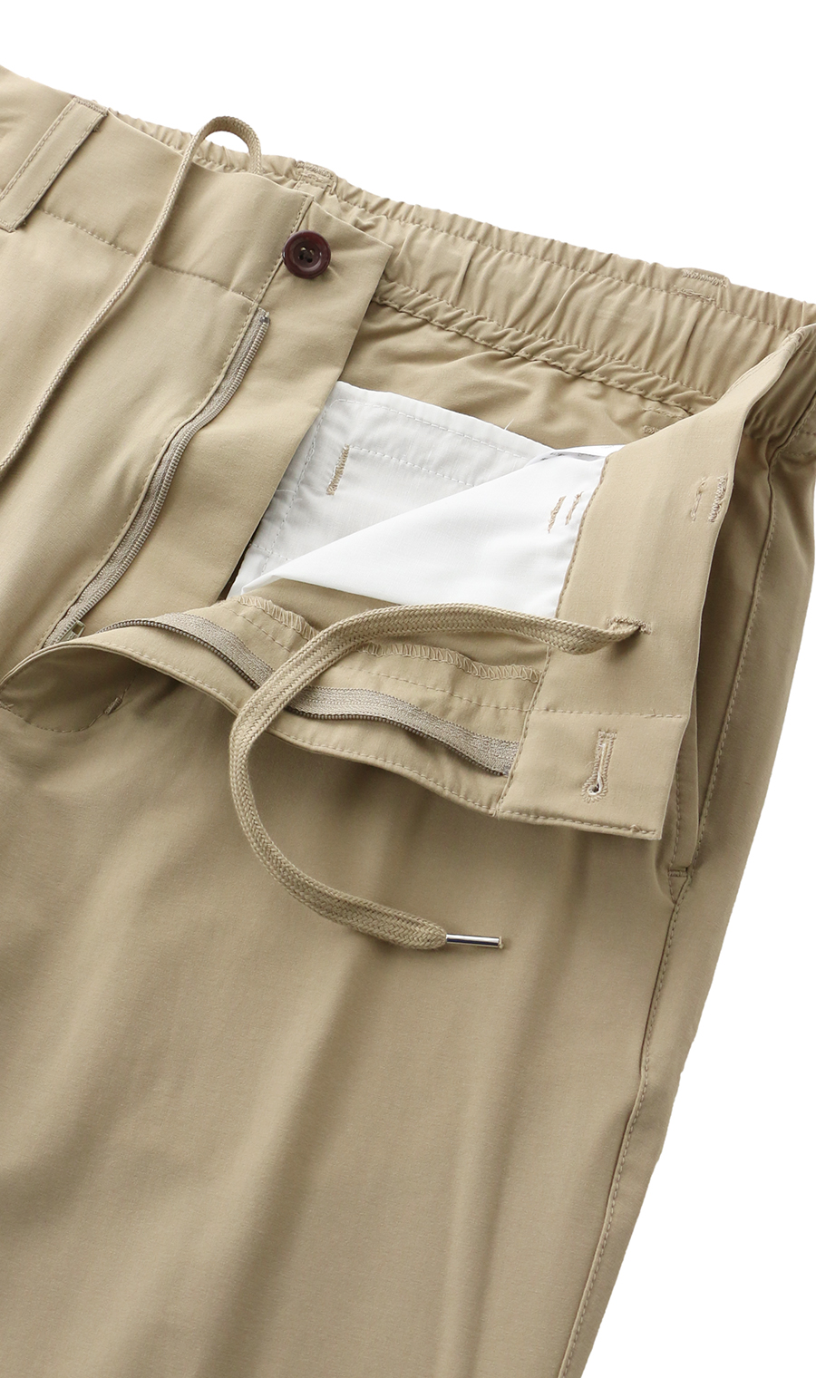 バックシャーリングテーパードパンツ【LOGOS】【裾上げ済み】 ベージュ M