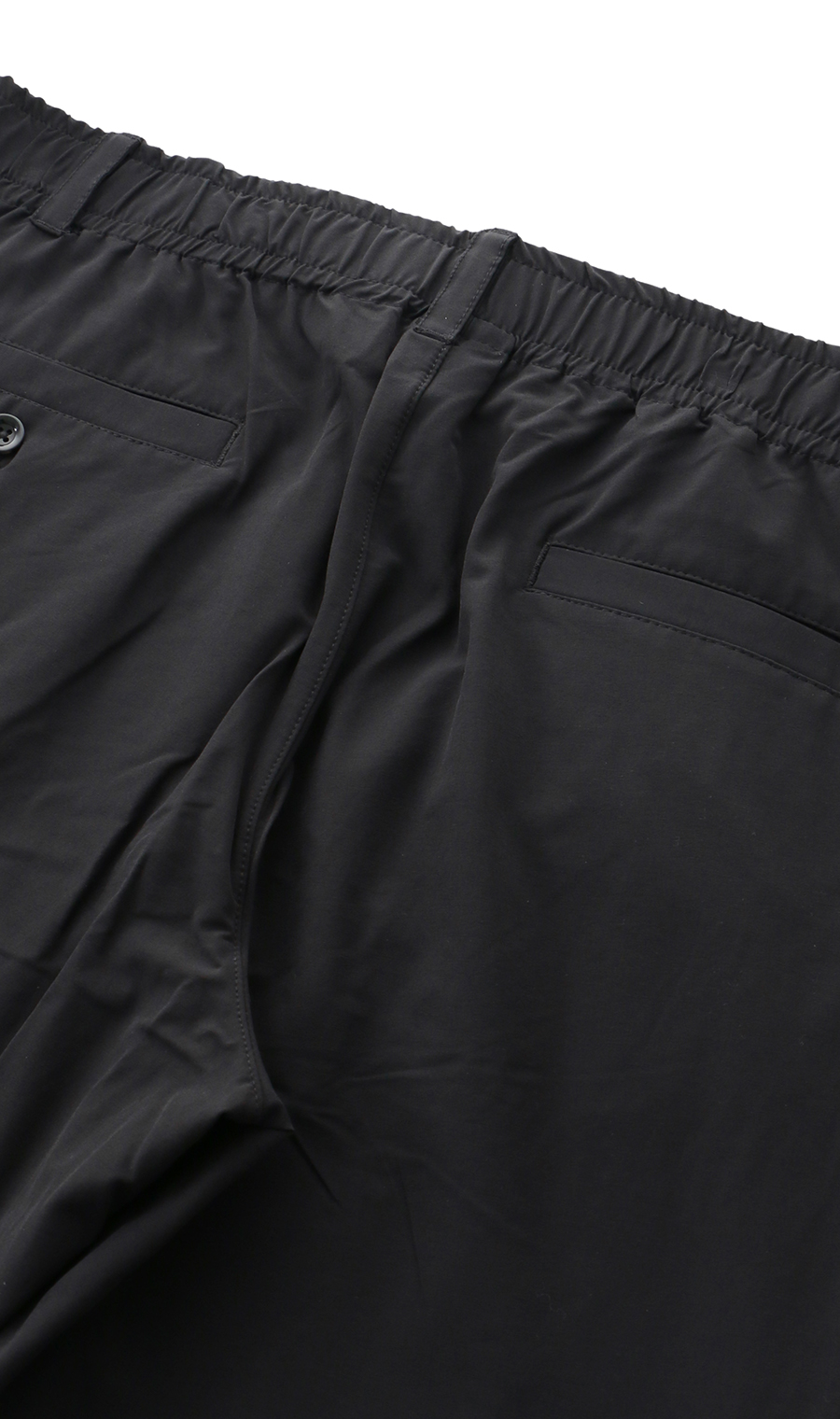 バックシャーリングテーパードパンツ【LOGOS】【裾上げ済み】 ブラック M