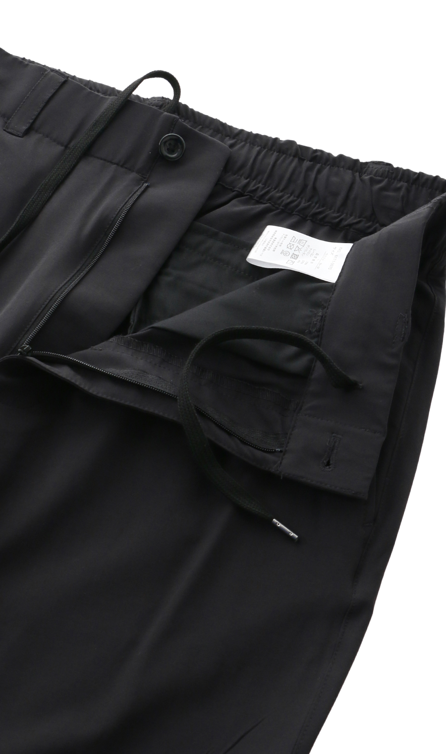 バックシャーリングテーパードパンツ【LOGOS】【裾上げ済み】 ブラック M