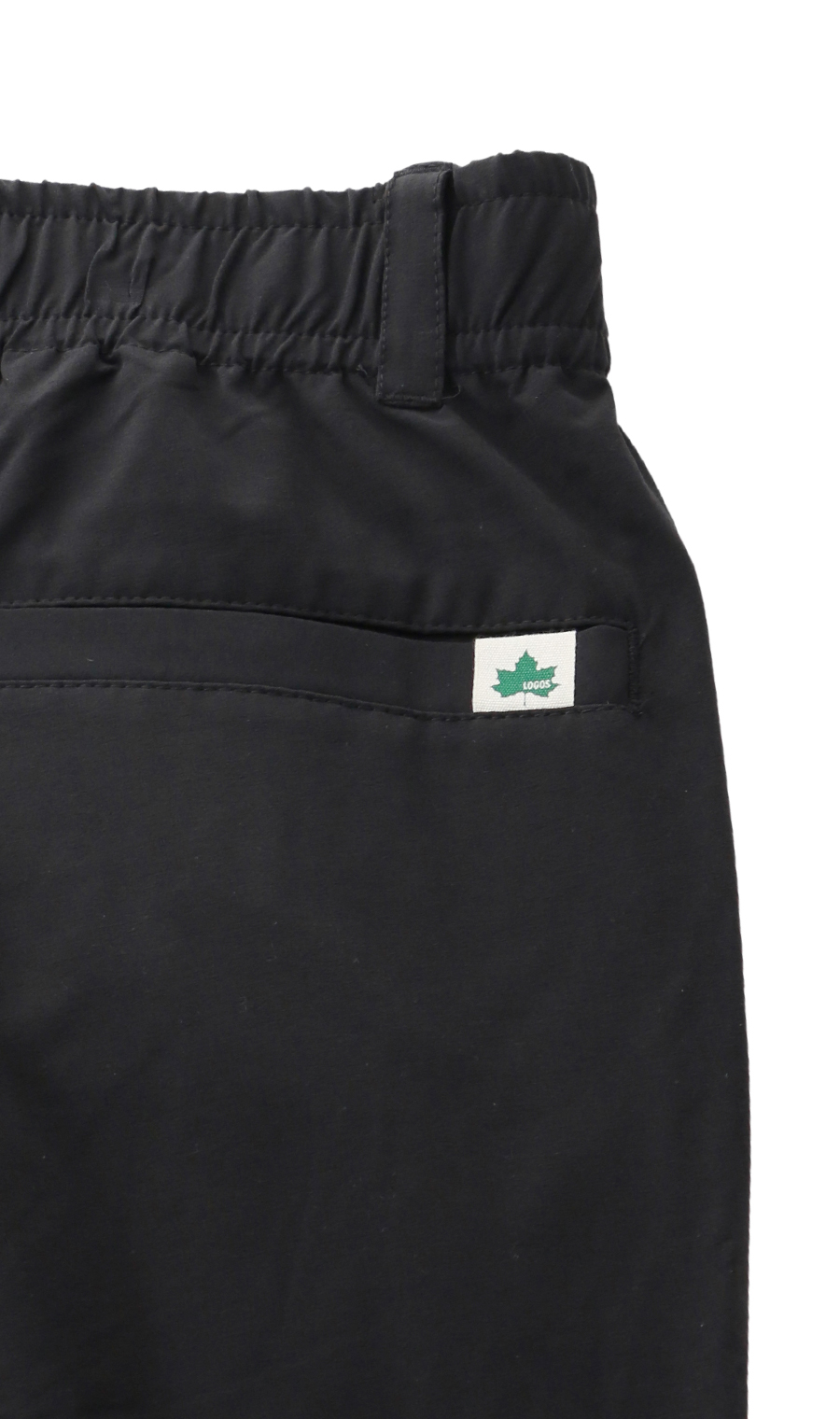バックシャーリングテーパードパンツ【LOGOS】【裾上げ済み】 ブラック M