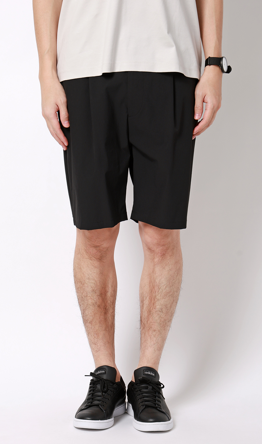 ショートパンツ【マルチウェイ】【セットアップ着用可】【裾上げ済み】 ブラック S