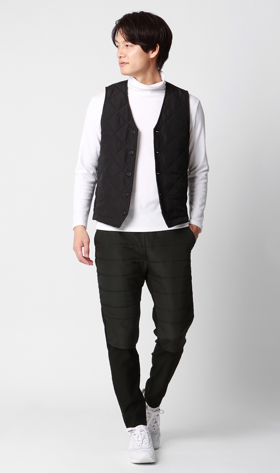 【訳アリ商品】カジュアルパンツ【カポック】【WEB限定】【裾上げ済み】 ブラック LL