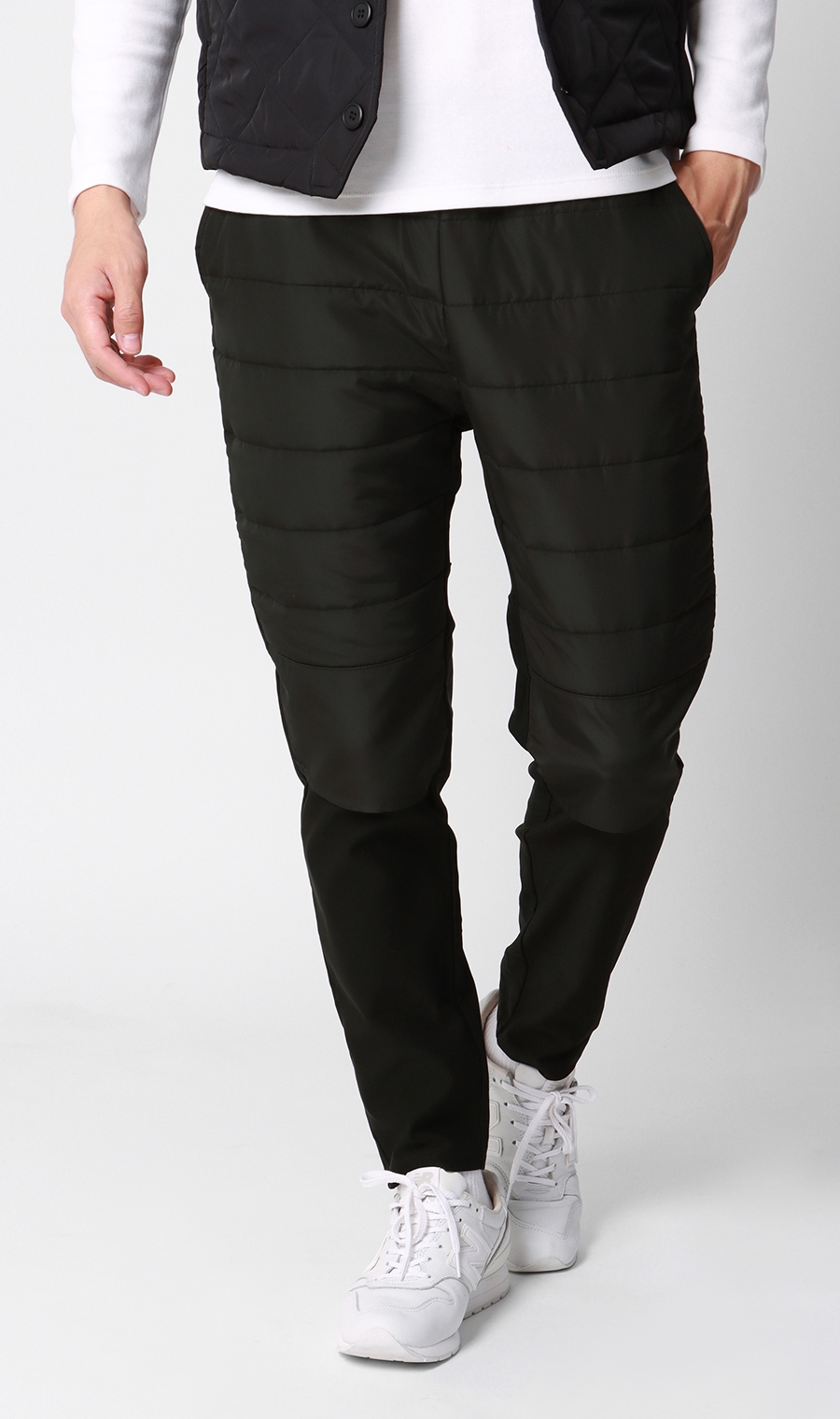 【訳アリ商品】カジュアルパンツ【カポック】【WEB限定】【裾上げ済み】 ブラック LL