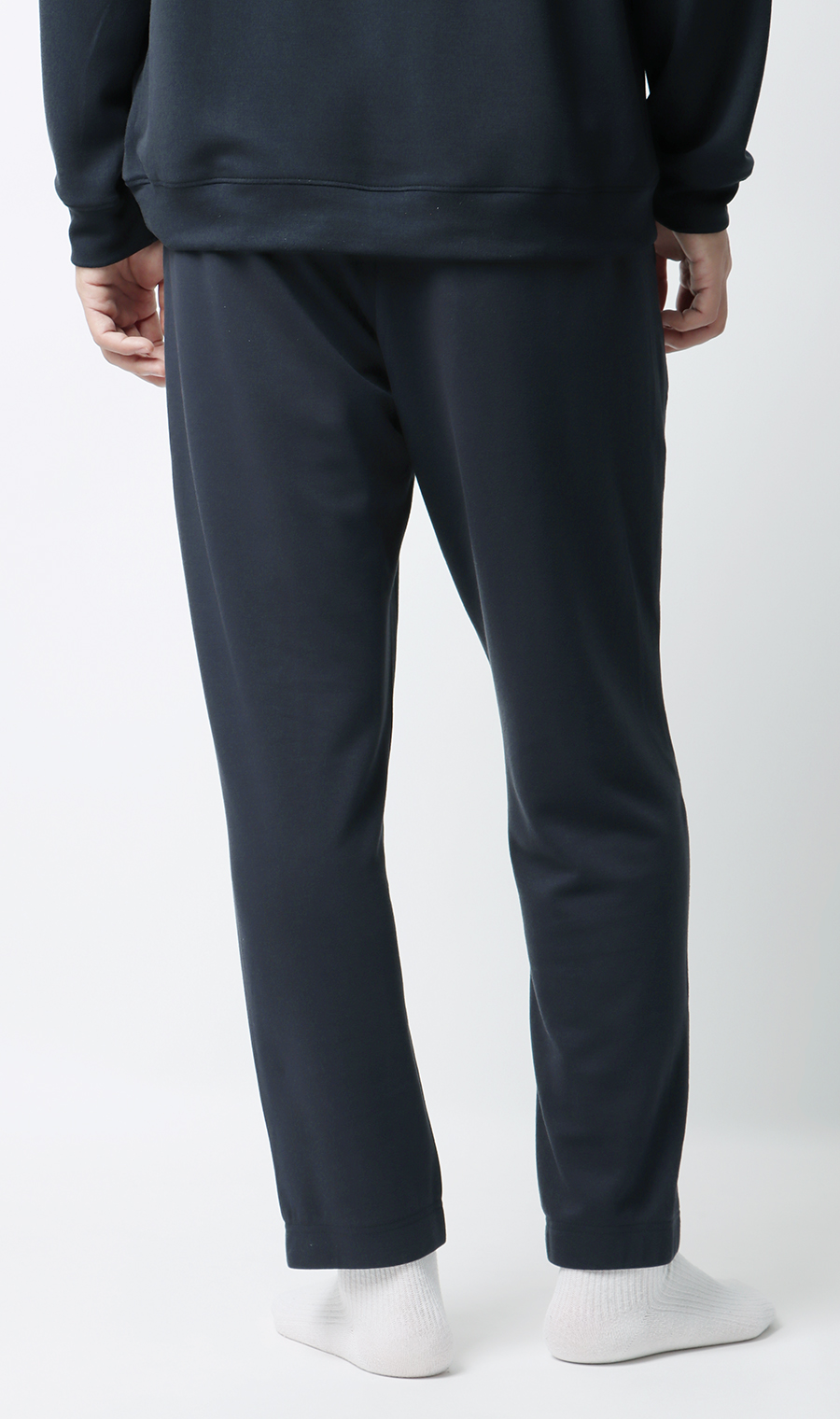 【男女兼用】とろリッチスムースピンタックパンツ【セットアップ着用可】 ネイビー S