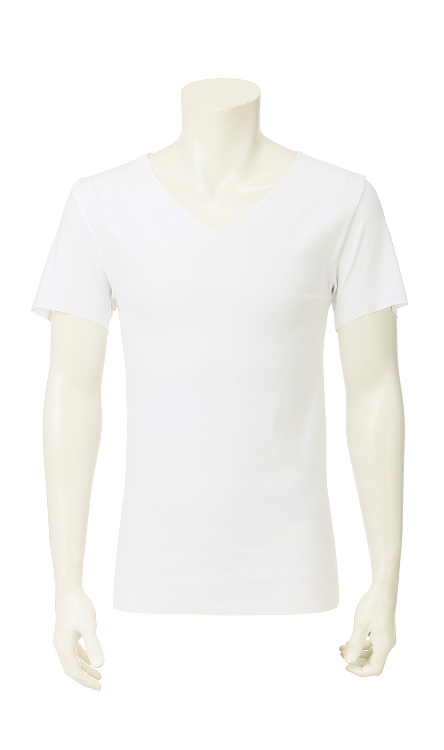 半袖VネックTシャツ【カットオフ】 ホワイト S