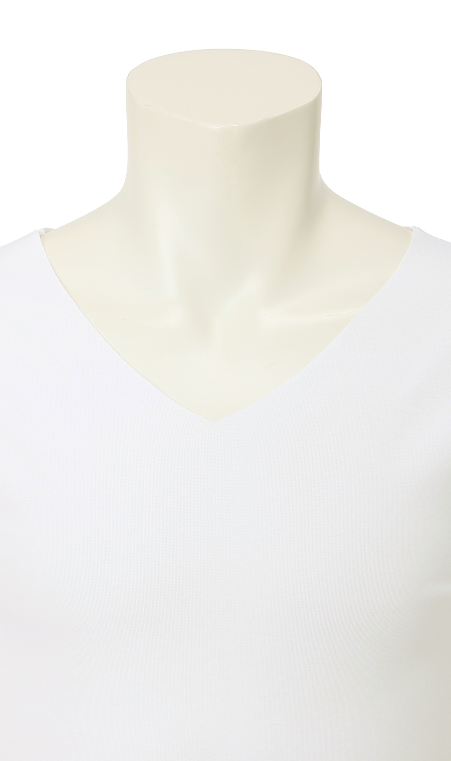 半袖VネックTシャツ【カットオフ】 ホワイト S