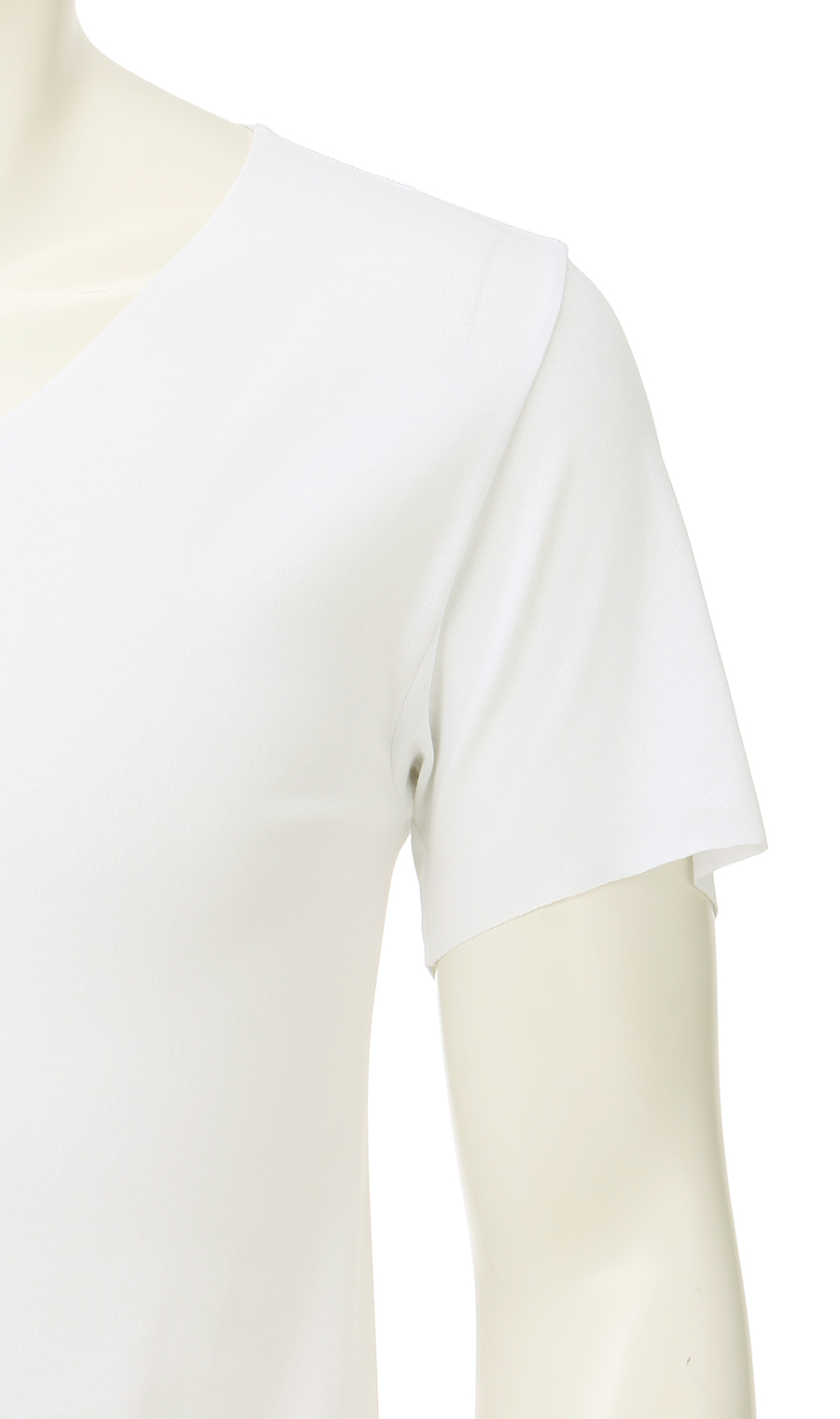 半袖VネックTシャツ【カットオフ】 ホワイト S