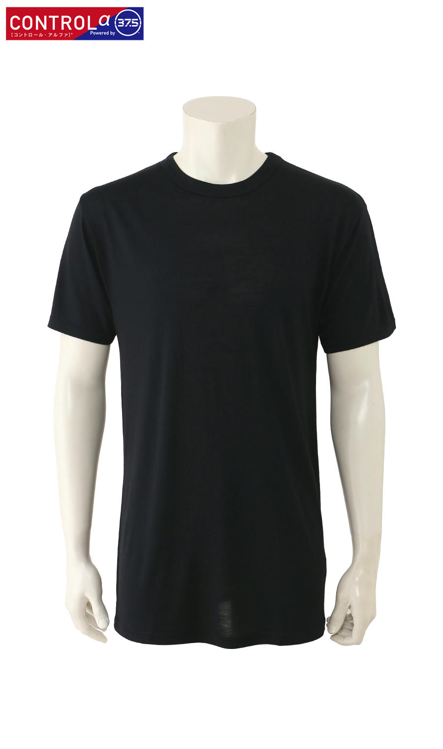 半袖クルーネックTシャツ【CONTROLα】【消臭】 ブラック S