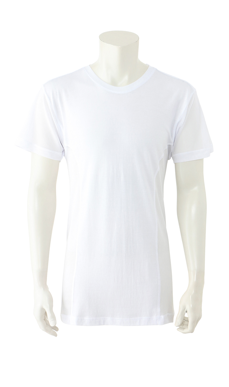 半袖クルーネックTシャツ【MEGA COOL】【もっと風通る肌着+】【TioTio PREMIUM】【涼】 ホワイト M