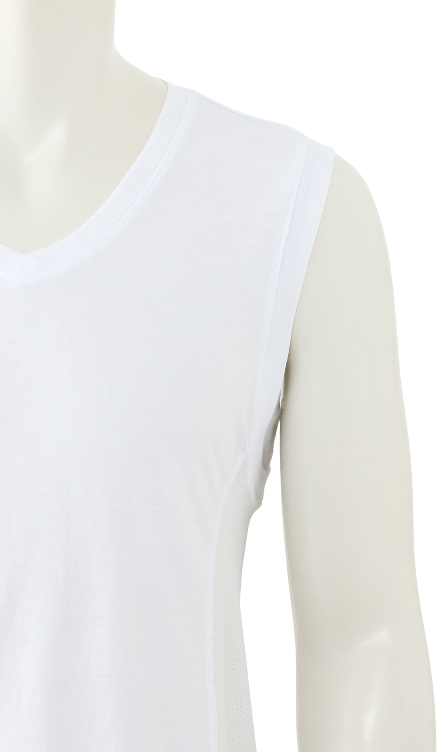 ノーズリーブVネックTシャツ【MEGA COOL】【もっと風通る肌着+】【TioTio PREMIUM】【涼】 ホワイト S