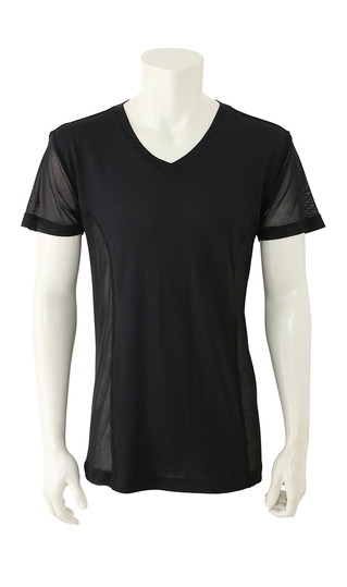 半袖VネックTシャツ【MEGA COOL】【もっと風通る肌着+】【TioTio PREMIUM】【涼】