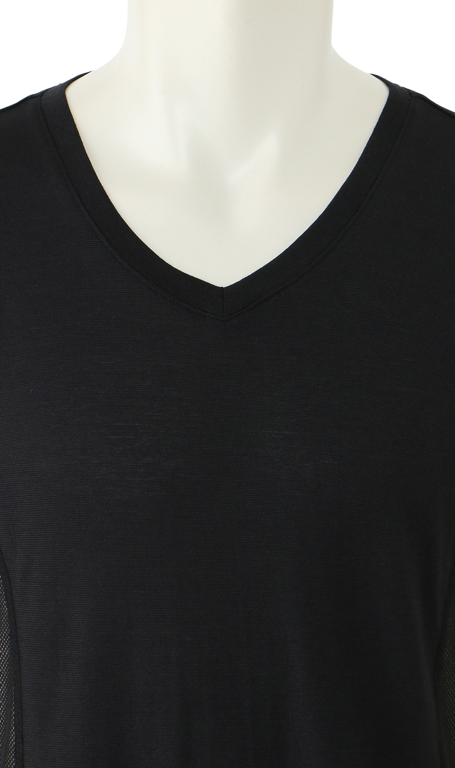 半袖VネックTシャツ【MEGA COOL】【もっと風通る肌着+】【TioTio PREMIUM】【涼】 ブラック S