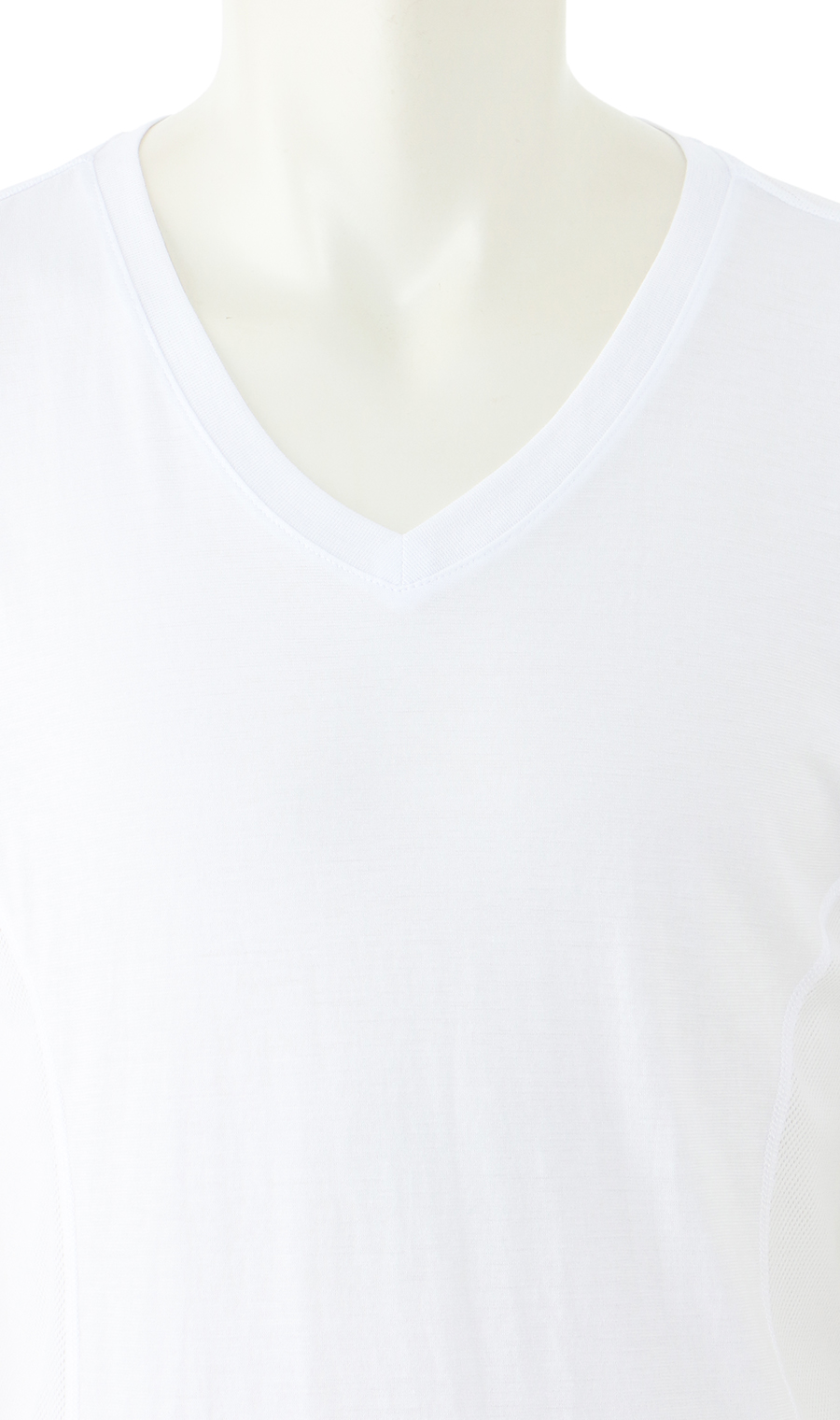 半袖VネックTシャツ【MEGA COOL】【もっと風通る肌着+】【TioTio PREMIUM】【涼】 ホワイト LL