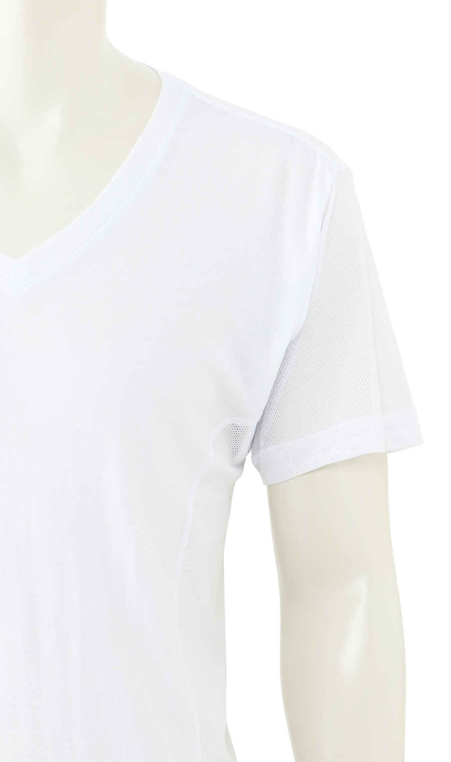 半袖VネックTシャツ【MEGA COOL】【もっと風通る肌着+】【TioTio PREMIUM】【涼】 ホワイト LL