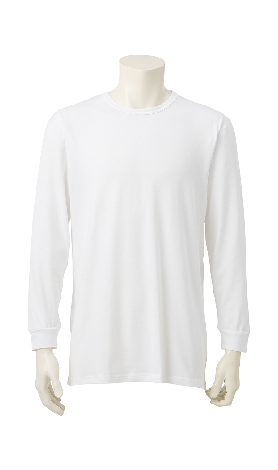 長袖クルーネックTシャツ【MEGAHOT+】 ホワイト S