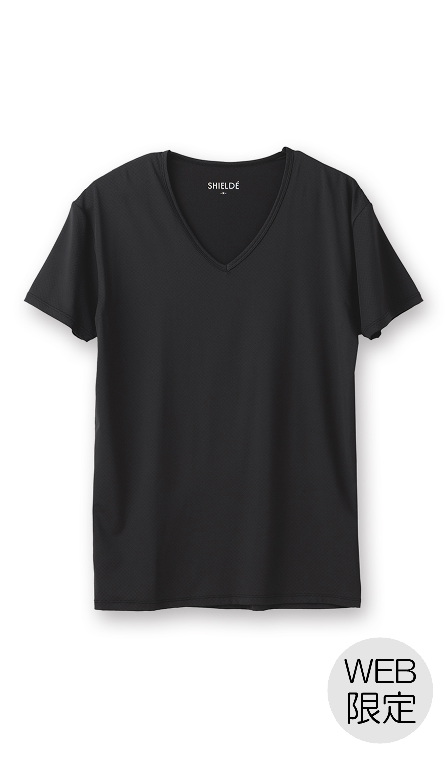 半袖VネックTシャツ【メンズ】【SHIELDE】【WEB限定】 ブラック M