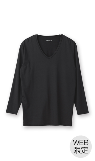 長袖VネックTシャツ【メンズ】【SHIELDE】【WEB限定】