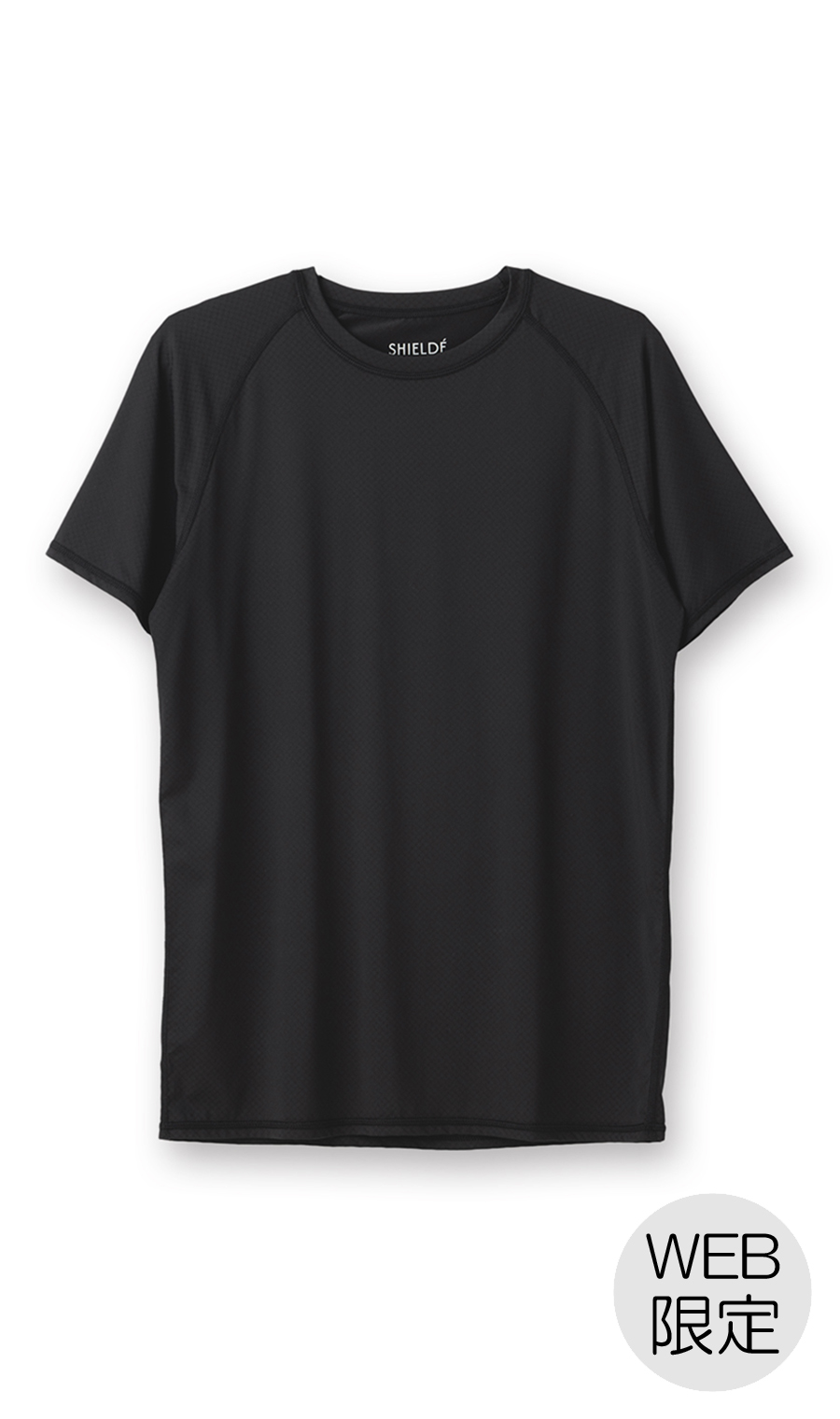 半袖クルーネックTシャツ【メンズ】【SHIELDE】【WEB限定】 ブラック M