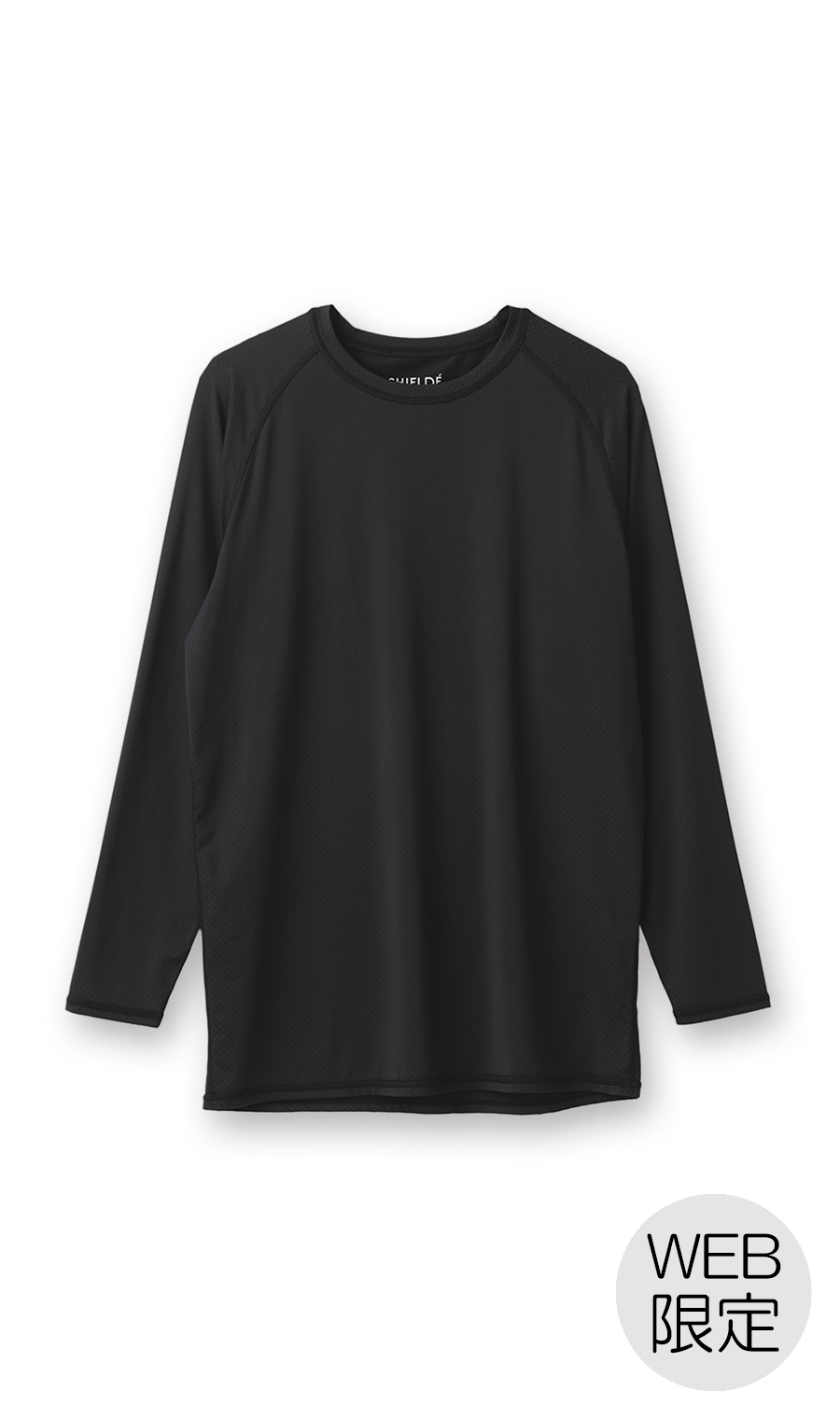 長袖クルーネックTシャツ【メンズ】【SHIELDE】【WEB限定】 ブラック M