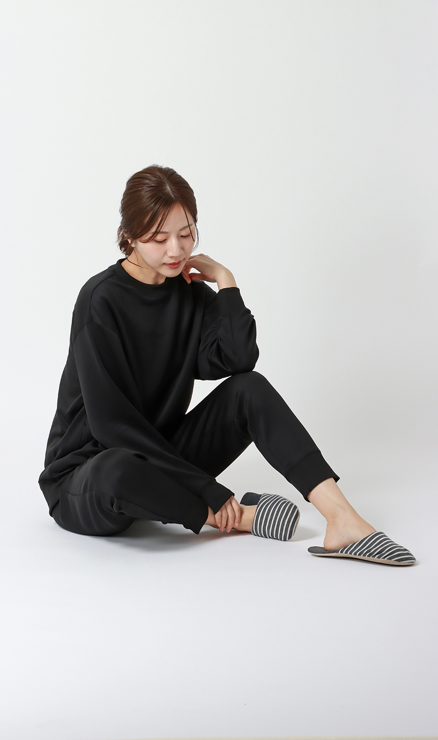 リカバリーロングパンツ【＃すご】 ブラック L