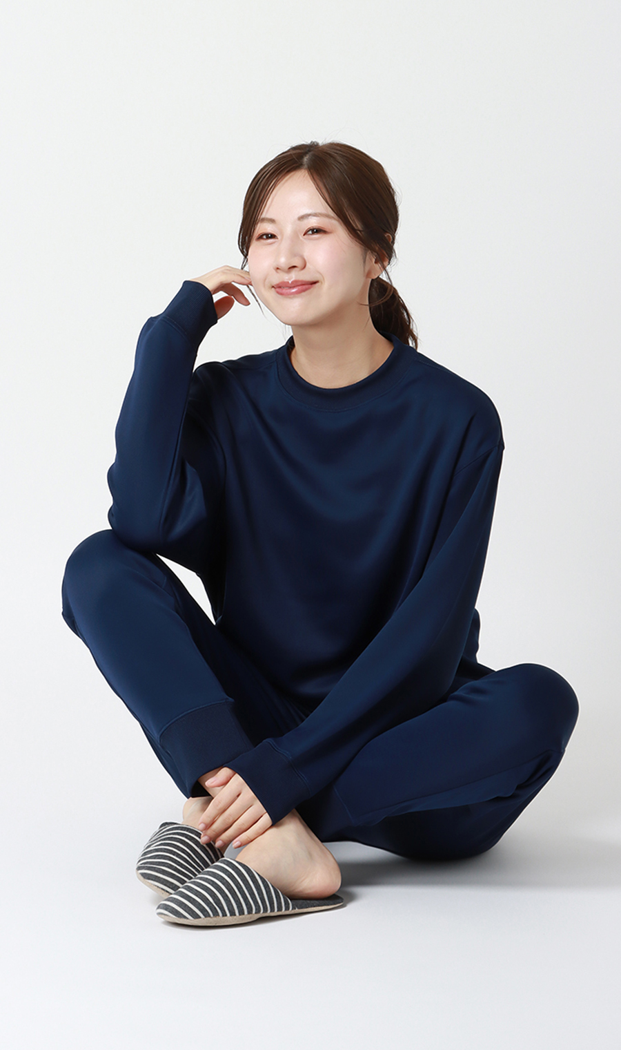 リカバリーロングパンツ【＃すご】 ネイビー L