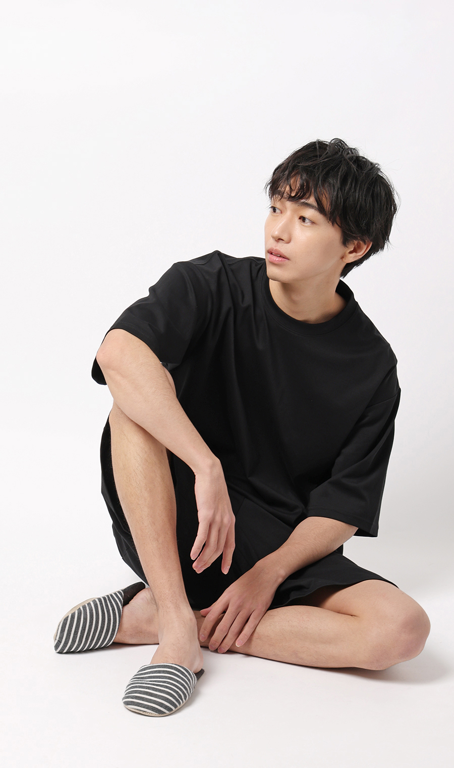 リカバリーハーフパンツ【＃すご】 ブラック S