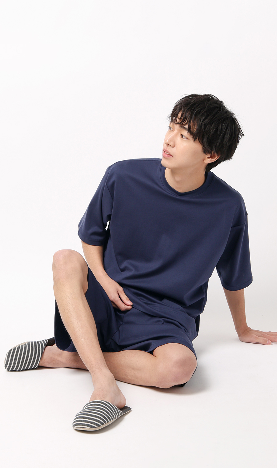 リカバリーハーフパンツ【＃すご】 ネイビー M