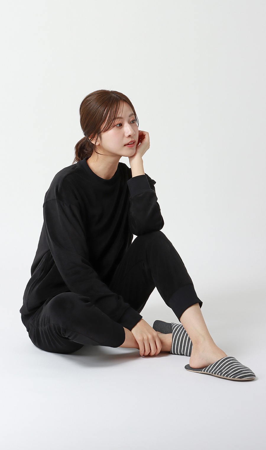 リカバリーロングパンツ【＃すご】 ブラック S