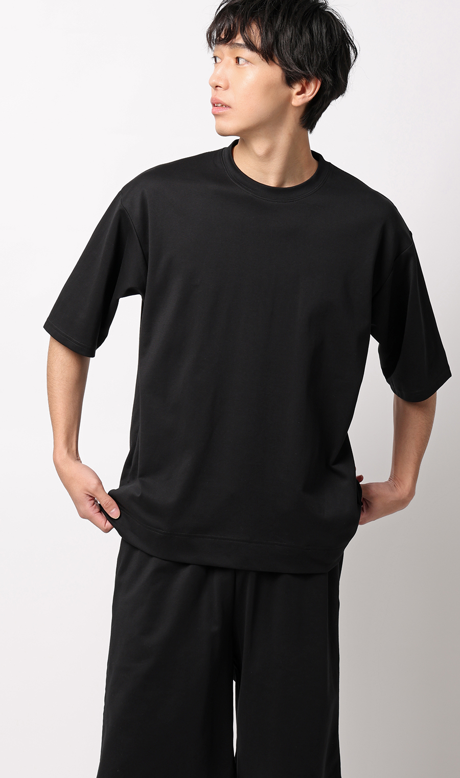 リカバリークルーネックショートスリーブ【＃すご】 ブラック S