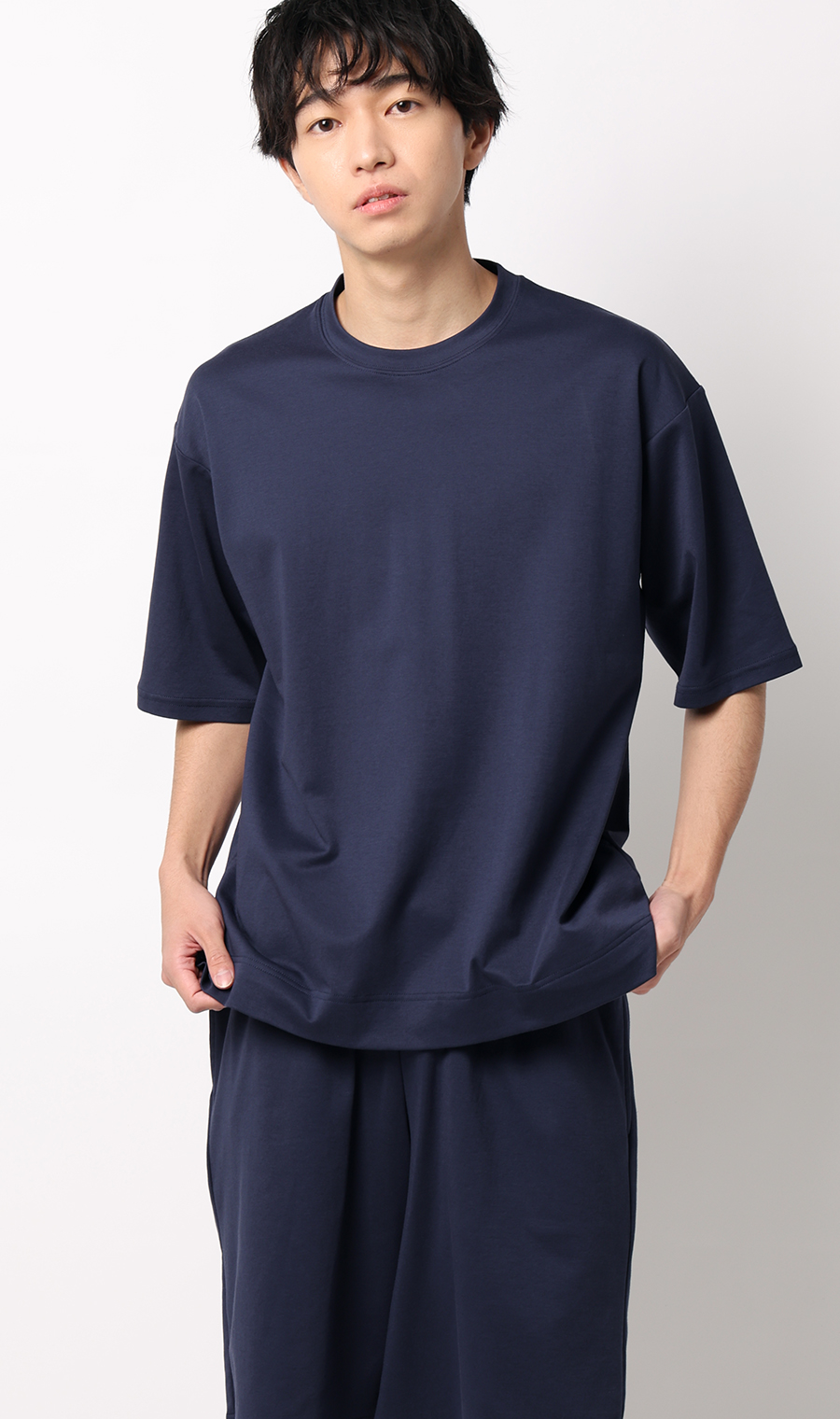 リカバリークルーネックショートスリーブ【＃すご】 ネイビー M