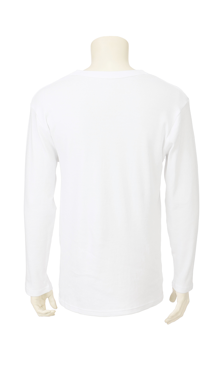 長袖Vネックインナーシャツ ホワイト S