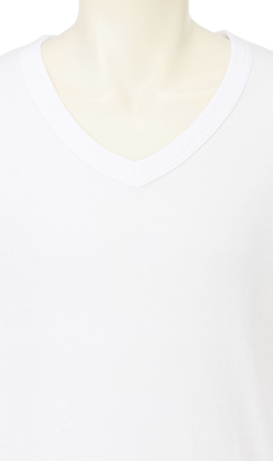 長袖Vネックインナーシャツ ホワイト S