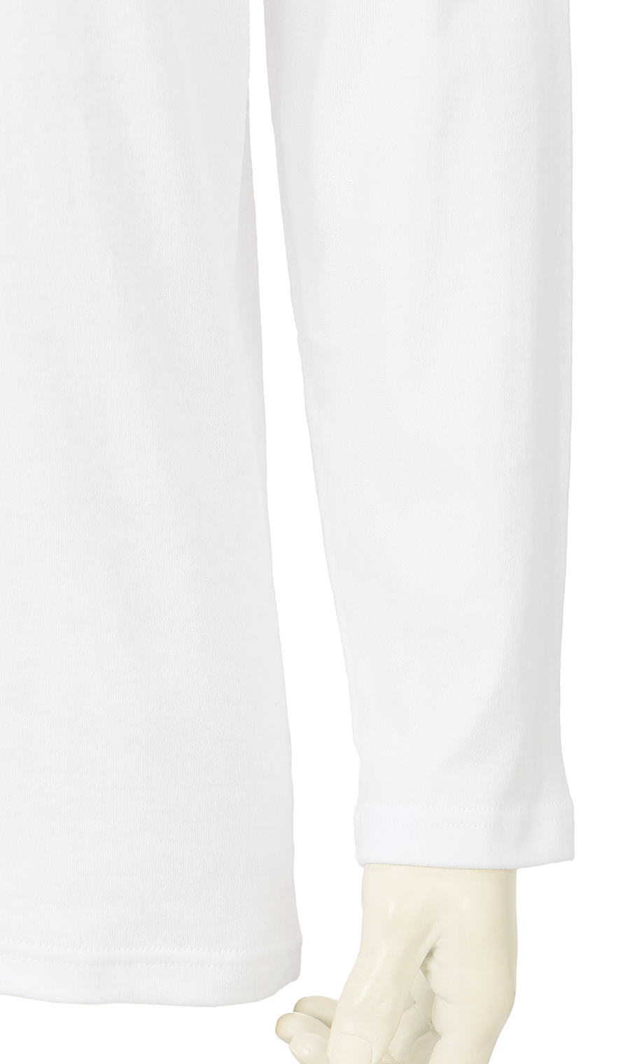 長袖Vネックインナーシャツ ホワイト S