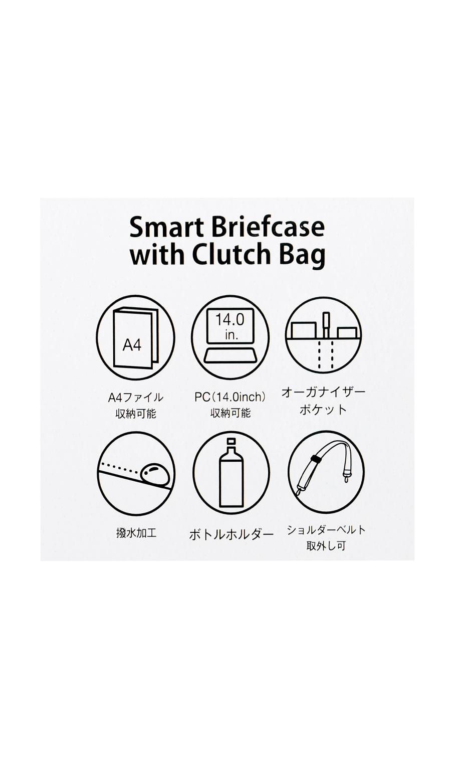 スマートブリーフケース【クラッチバッグ付】【Plastics Smart】 ブラック 0