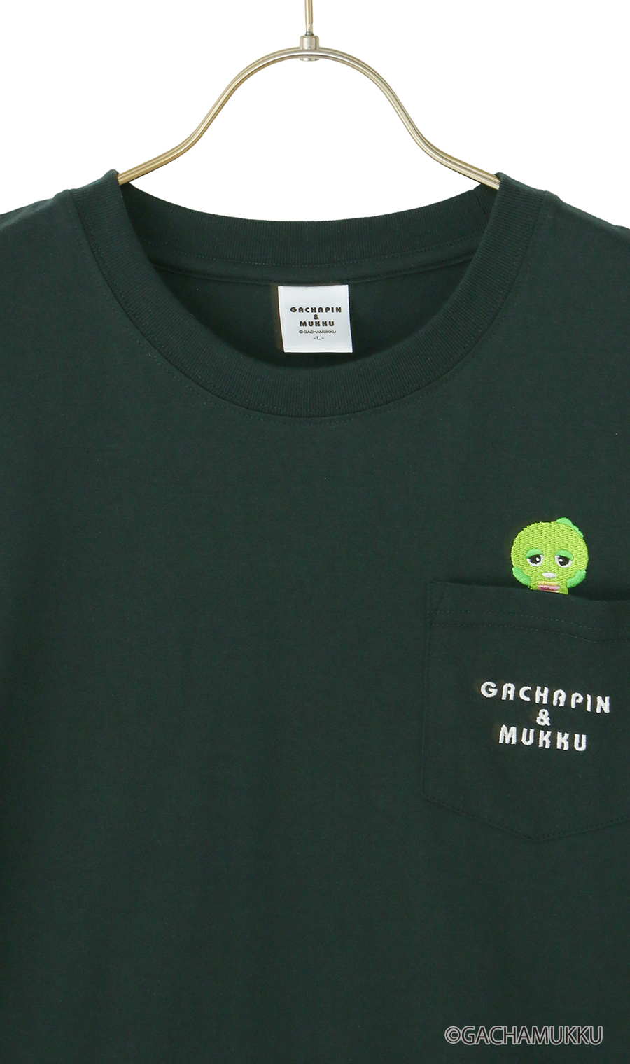 キャラクターTシャツ【GACHAPIN&MUKKU】【男女兼用】 グリーン S