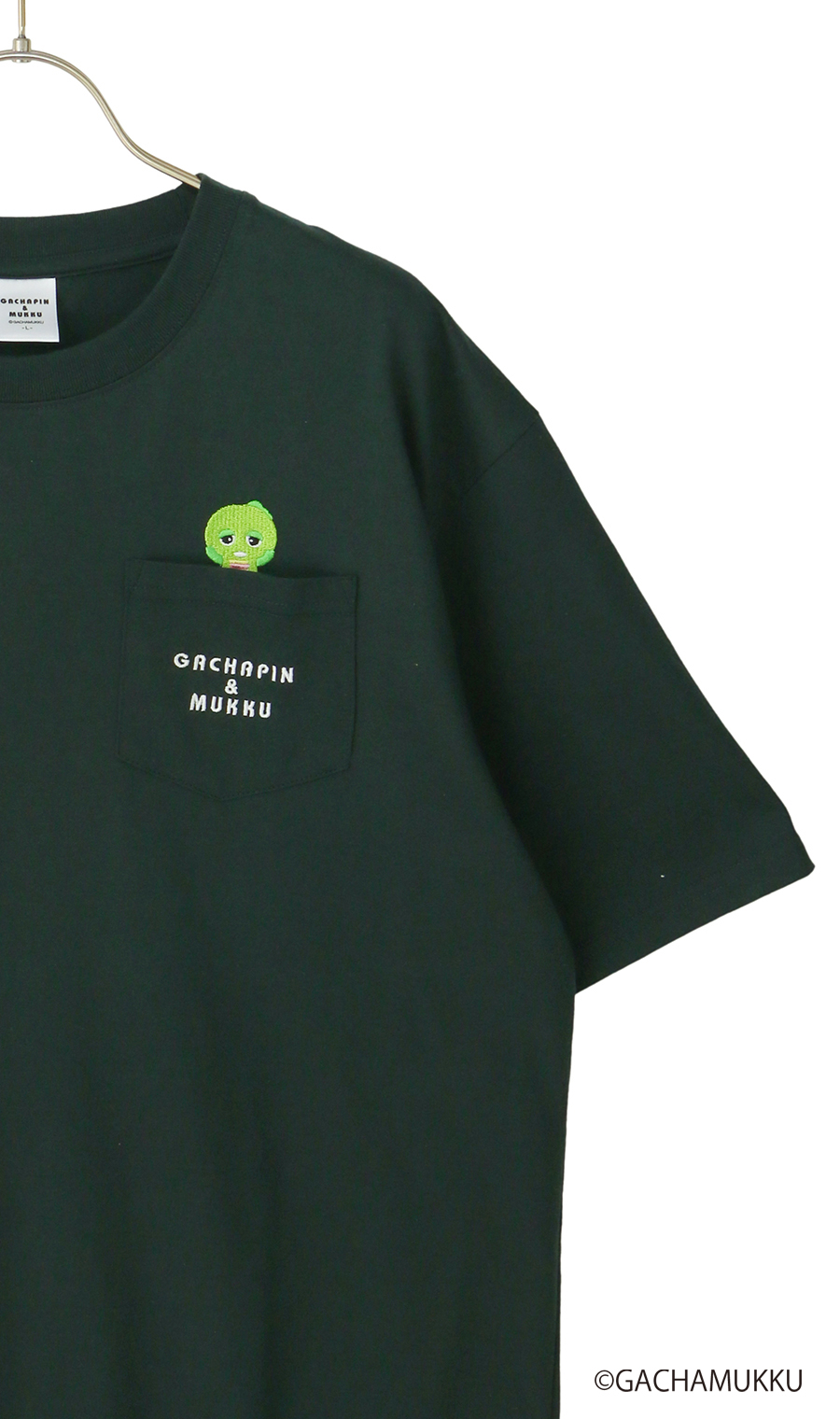 キャラクターTシャツ【GACHAPIN&MUKKU】【男女兼用】 グリーン S