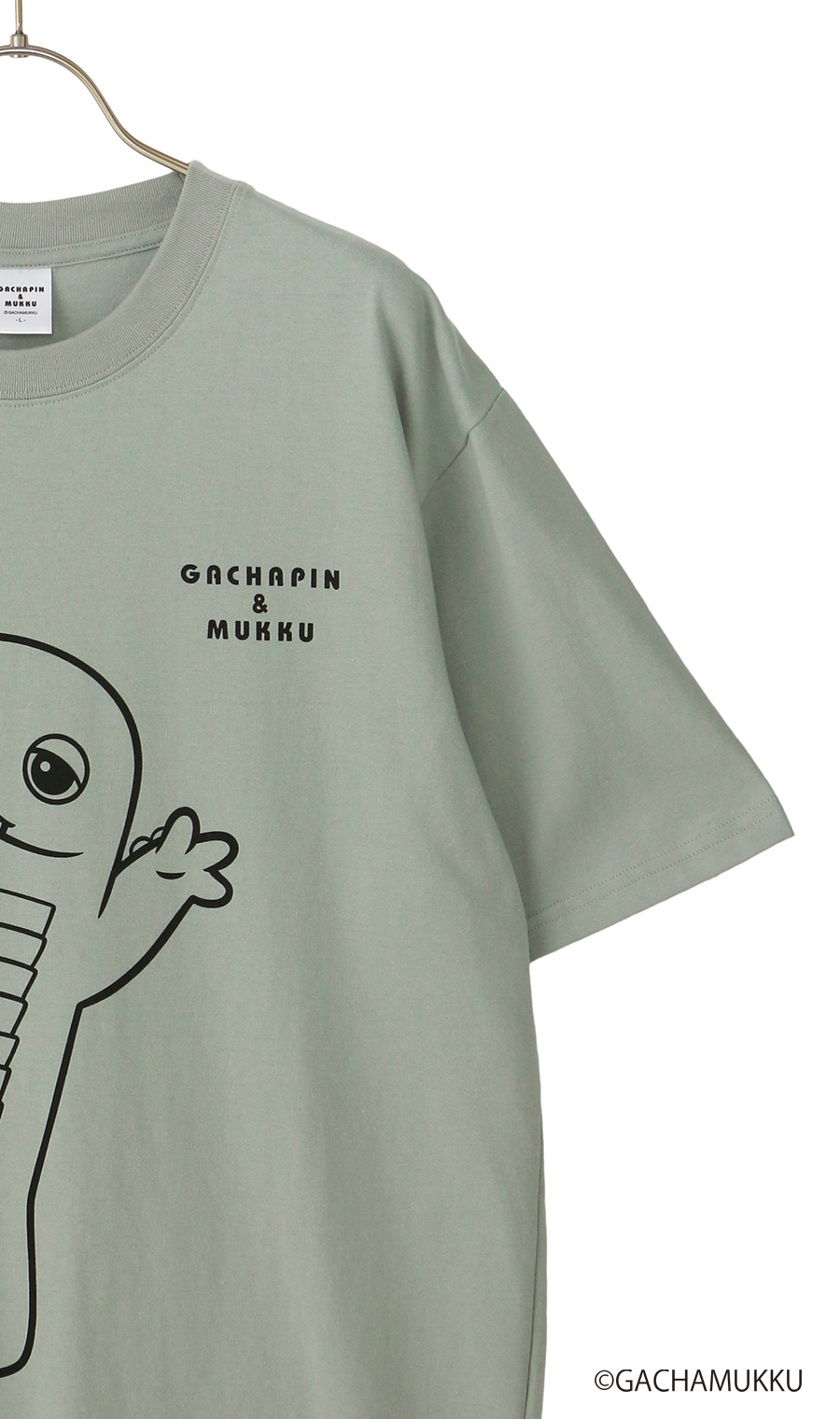 キャラクターTシャツ【GACHAPIN&MUKKU】【男女兼用】 ミント S