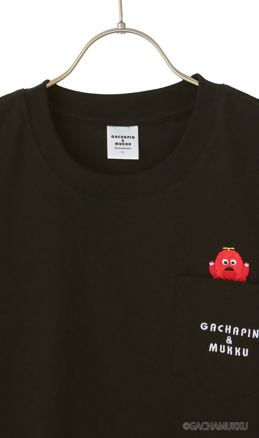 キャラクターTシャツ【GACHAPIN&MUKKU】【男女兼用】 ブラック S